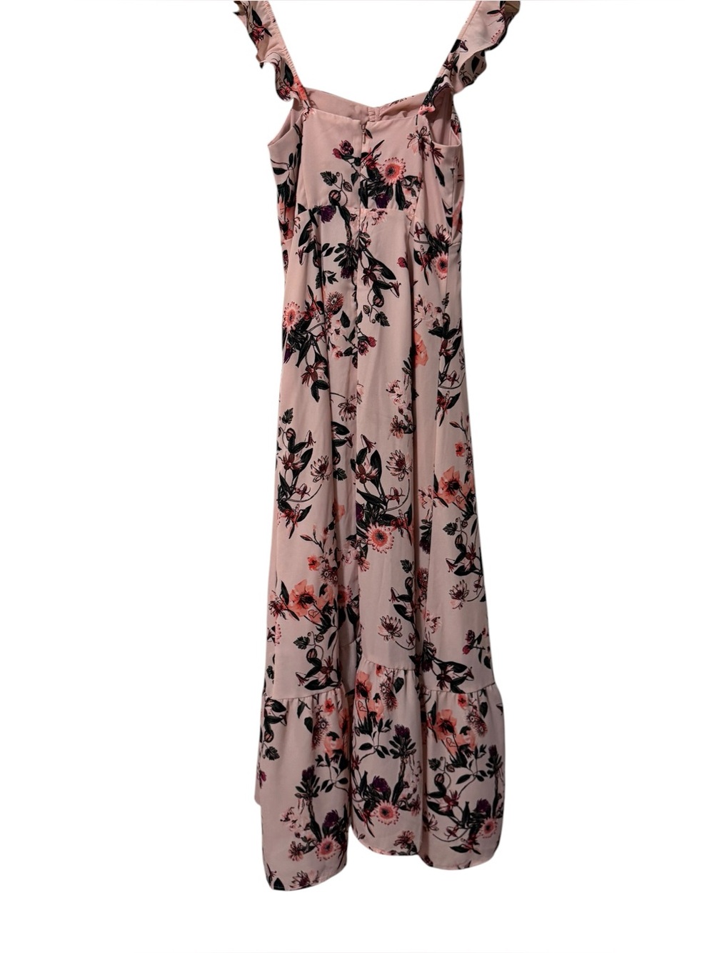 Chelsea28 Pink Floral Ruffle Strap Maxi Dress
